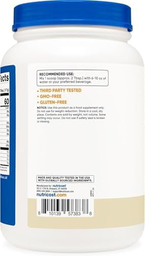 Nutricost Soy Protein Powder 2 Lb Vanilla 10 Grams Of Protein Per Serving Vegetarian Nongmo & Gluten