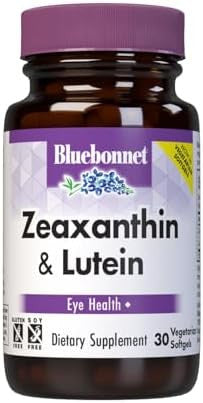 Bluebonnet Nutrition Zeaxanthin Plus Lutein Softgel & From Marigold And Paprika Eye Health & Blue Light Exposure Gluten Soy & Milk White 30 Count