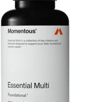 Momentous Essential Multivitamin For Women And Men - Complete Vitamin And Mineral Complex For Athletes & Wellness Enthusiasts - Gmo-Free, Gluten Free, 30 Servings