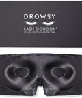 Drowsy Eyelash Protecting Silk Sleep Mask For Natural Lashes & Extensions. Deep Eye Cups Zero Pressure Total Blackout Full Wraparound (Damask Rose)