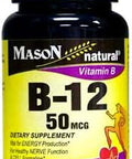 Mason Natural B12 Supplement 50Mcg 100 Tablets (3Pack)