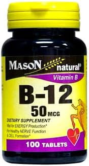 Mason Natural B12 Supplement 50Mcg 100 Tablets (3Pack)