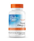 Doctor'S Best Doctors Best Vegan Omega-3 Epa Dha From Algae - Vegan Plant Based Omega 3 Supplement For Women & Men Supports Memory Brain & Cardiovascular Health Non Gmo Gluten Free 60 Veggie Softgels