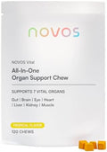Novos Vital Nutritional Supplement Chews For Organ Liver Brain Eyes Heart Gut Support Nattokinase Lutein Inulin Rutin Tropical Flavor (120 Count)
