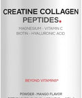 Codeage Creatine Collagen Peptides - Creatine Monohydrate Powder Supplement Wild-Caught Marine Collagen Biotin Magnesium Vitamin C Hyaluronic Acid - Mango Flavored - Non-Gmo 15 Oz