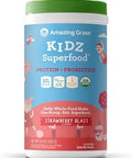 Amazing Grass Kidz Superfood: Vegan Protein & Probiotics For Kids With Beet Root Powder & 1/2 Cup Of Leafy Greens Extreme Chocolate 15 Servings