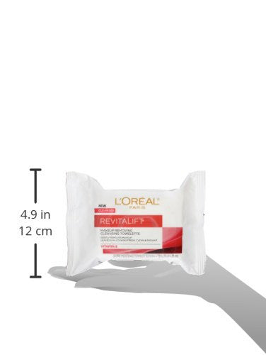 L'Oreal Paris Revitalift Makeup Removing Wipes With Vitamin E Face Cleansing Towelettes 30 Count