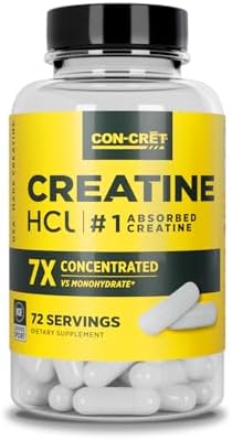 Concret Creatine Hcl Capsules Muscle Cognitive Cellular Energy Support No Bloating Or Cramps Usa Made & Nsf Creatine Pills (90 Ct)