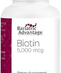 Bariatric Advantage Biotin 5000 Mcg For Bariatric Surgery Patients Easydigest Mini Capsules Biotin Supplement Hair Skin & Nails Support 90 Count
