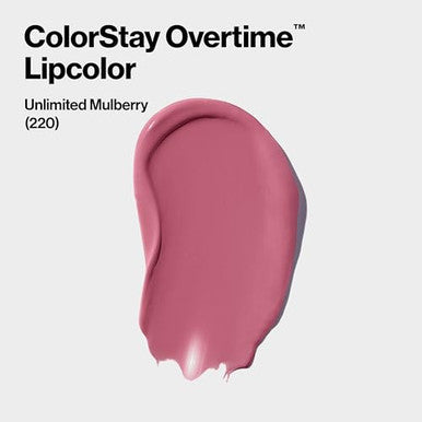 Revlon Liquid Lipstick With Clear Lip Gloss Colorstay Overtime Lipcolor Dual Ended With Vitamin E 220 Unlimited Mulberry 0.07 Fl Oz