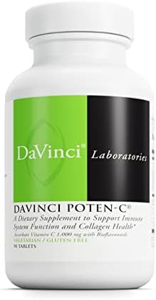 Davinci Labs Potenc Support Immune System Function & Collagen Health Vitamin C Calcium Magnesium Zinc Potassium Manganese & Bioflavonoids Vegetarian Gluten 90 Tablets