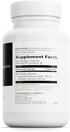 Davinci Labs Milk Thistle Nutritional Supplement To Support Liver Function Kidney Health And Healthy Digestion With Milk Thistle And More Gluten 90 Vegetarian Capsules
