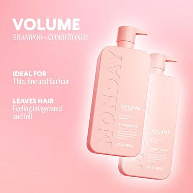Monday Haircare Volume Shampoo + Conditioner Set (2 Pack) 27Oz Each For Thin Fine And Oily Hair Made From Coconut Oil Ginger Extract & Vitamin E 100% Recyclable Bottles