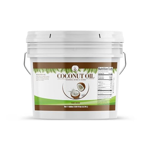 Pure Original Ingredients Coconut Oil (1 Gallon) Always Pure, Refined & Filtered, Deodorized, No Coconut Flavor or Scent