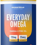 Oceanblue Essentials Everyday Omega Minis Burpless Fish Oil With Vitamin D3 Heart And Immune Support Easy To Swallow Mini Softgels Orange Flavor 3 Month Supply (180 Count Minicap)