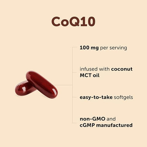 Micro Ingredients Coq10 100 Mg Per Serving 240 Softgels Coenzyme Q10 (Ubiquinone) Supplement Made With Mct Oil Non-Gmo Gluten Free