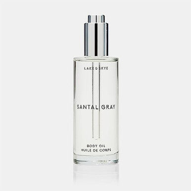 Lake & Skye Santal Gray Body Oil 3.4 Fl Oz (100 Ml) Hydrating With Vitamin E & Sweet Almond Oil - Woody Scent