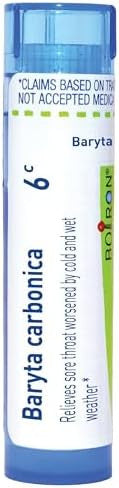 Boiron Baryta Carbonica 6C For Sore Throat Worsened By Cold & Wet Weather 80 Pellets