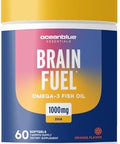 Oceanblue Essentials Brain Fuel " 60Ct " Burpless Fish Oil " High Potency Omega 3 Dha Supplement For Brain And Eye Support "1000 Mg " Tasty Orange Flavor " 1 Month Supply
