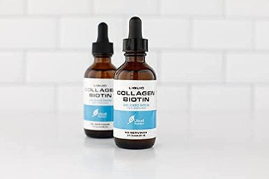 Liquid Collagen Biotin Drops. Liquid Collagen for Women and Men. Liquid Biotin for Hair Growth, Healthy Nails and Skin with 30,000 mcg + Vitamin C