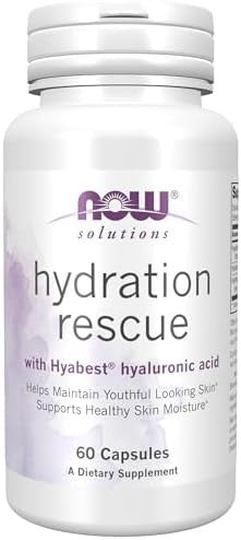 Now Foods Solutions Hydration Rescue With Hyabest Hyaluronic Acid Helps Maintain Youthful Looking Skin Supports Healthy Skin Moisture 60 Veg Capsules