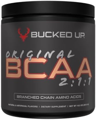 Bucked Up Original Bcaa 2:1:1 Branched Chain Essential Amino Acids Supplement Powder 100% Pure 2:1:1 Instantized Formula Pre/Post Workout 30 Servings (Apple Jacked Flavor)