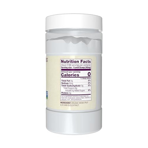 NOW Foods, Organic Monk Fruit Extract Powder, Zero-Calorie, 3.7 oz