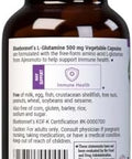 Bluebonnet Nutrition Lglutamine 500Mg Supports Immune Function Nitrogen Transporter Soy & Gluten Nongmo Kosher Vegan 50 Vegetable Capsules White 50 Count