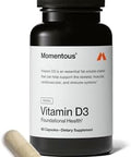Momentous Vitamin D3 Supplement - 5000 Iu Capsules For Foundational Health Support - Nsf Certified, Gluten Free, 60 Servings