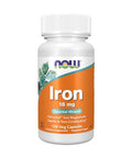 NOW Foods Supplements Iron 18 mg NonConstipating* Essential Mineral 120 Veg Capsules