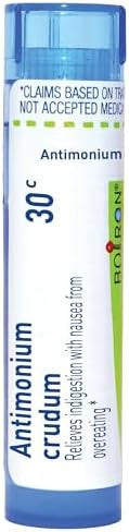 Boiron Antimonium Crudum 30C Homeopathic Medicine For Indigestion 80 Pellets