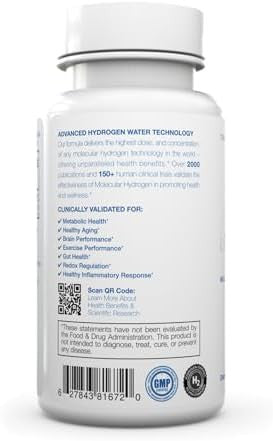 Rejuvenation Molecular Hydrogen Tablets With Magnesium: Highest Dose And Concentration, Supports Gut, Liver, Brain, Cardiovascular, Mitochondrial Health - Unflavored