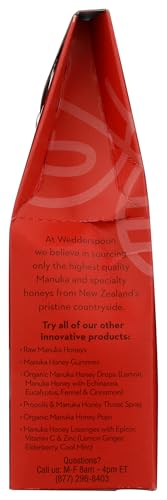 Wedderspoon Organic Manuka Honey Drops, Ginger & Echinacea, 20 Count (Pack of 1) | Genuine New Zealand Honey | Perfect Remedy For Dry Throats