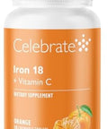 Celebrate Iron+C 18Mg Chewable Tangerine, 30 Count