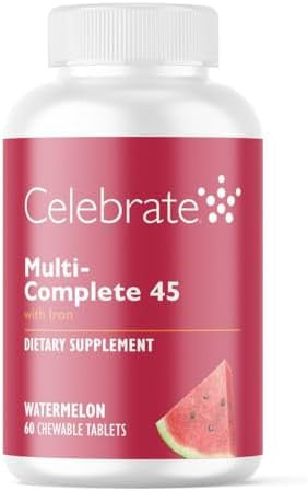 Celebrate Vitamins Multi-Complete Chewables, 45Mg Iron Daily Bariatric Multivitamin For Sleeve Gastrectomy And Gastric Bypass Surgery Patients Essential Vitamins & Minerals - Melon (180 Tablets)