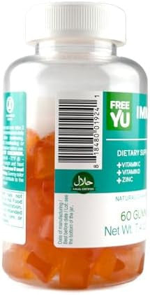 Immunity Gummy - Dietary Supplement With Vitamins For Adults & Teens - Chewable Multivitamin Booster Gummies With Zinc, Vitamin C And D - Naturally Flavored & Gluten - 60 Gummies (7.4 Oz)