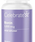 Celebrate Biotin 5000 mcg 90 Count
