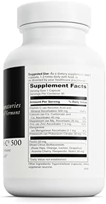 Davinci Labs Potenc 500 Dietary Supplement To Support Immune System Function & Collagen Health With Vitamin C Calcium Magnesium Potassium And More Vegetarian Gluten 90 Tablets