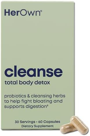 her own Cleanse Gentle Detox Supports Healthy Gut Ocean Algae Cleanse Prebiotic Probiotic Blend Cleansing Herbal Blend Gluten and Soy Free Vega Multicolor