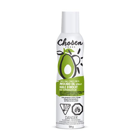 Chosen Foods 100% Pure Avocado Oil Spray, Keto Diet Friendly, Kosher Cooking Spray for Baking, High-Heat Cooking and Frying (6 oz) (Pack of 4)