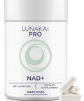 Lunakai Pro Usa Made Dual-Pathway Nad Formula With Nr & Resveratrol Natural Nad Supplement For Women & Men Healthy Aging & Cellular Health Support 60Ct