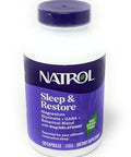 Natrol Sleep & Restore Capsules 120 Count Melatonin 5Mg With Gaba Magnesium & Vitamin B6 Vegetarian Non-GmoEssential For Your Ultimate Restorative Sleep Melatonin-Free 60 Day Supply