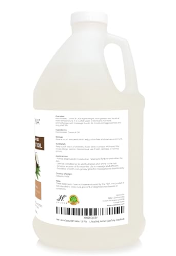 velona MCT Coconut Oil 1 Gallon / 128 Fl Oz | 100% Pure and Natural Carrier Oil | Fractionated | Skin, Face, Body, Hair Care | Use Today - Enjoy Results