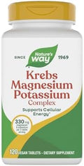 NatureS Way Krebs Magnesium Potassium Complex Cellular Energy Support With Magnesium Lysinate and Malate And Potassium Citrate Vegan Gluten and Dairy 120 Tablets (Packaging May Vary)