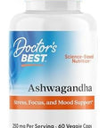 Doctor'S Best Ashwagandha With Sensoril Ayurvedic Herb Standardized Withania Somnifera Extract Clinically Proven To Support Mental Focus Cardiovascular Health & Healthy Energy 125Mg 60 Count