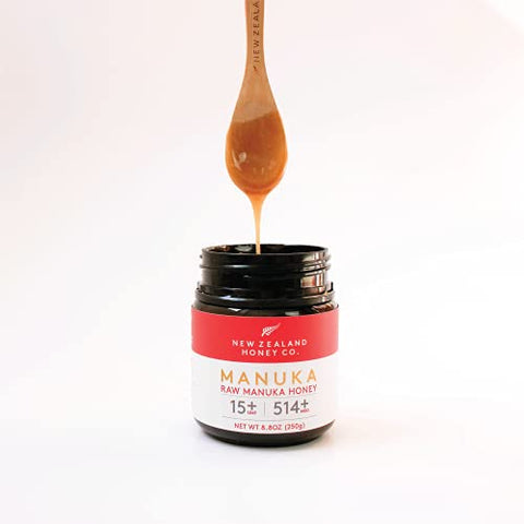 New Zealand Honey Co. Raw Manuka Honey UMF 20+ | MGO 829+ 4.4oz, UMF Certified & Bamboo Spoon 12cm