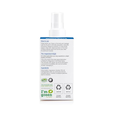 Betteryou Magnesium Muscle Body Spray Muscle Relief Spray Magnesium Arnica And Lemon Oil Gentle Heat For Muscle And Joint Recovery 3.38 Oz
