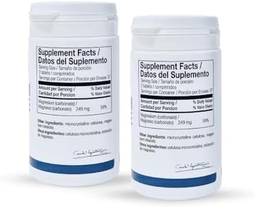 ANA Maria LAJUSTICIA Magnesium Carbonate 75 Tablets Gluten Free Kosher Vegan 56.25 GR 2 Units