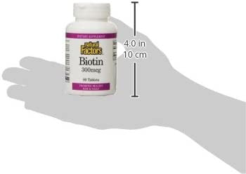 Natural Factors Biotin 300mcg Promotes Healthy Hair Nails 90 Vegetarian Capsules