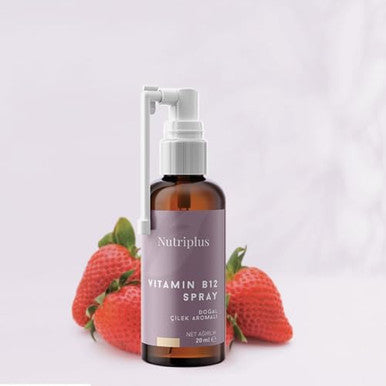 Farmasi Nutriplus Vitamin B12 Spray 1000 Mcg Quick-Absorbing Vegan & Strawberry-Flavored 20 Ml / 0.67 Fl Oz